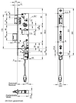 EK-Rohrrahmenschloss Panikfunktion "C" Nr.7607